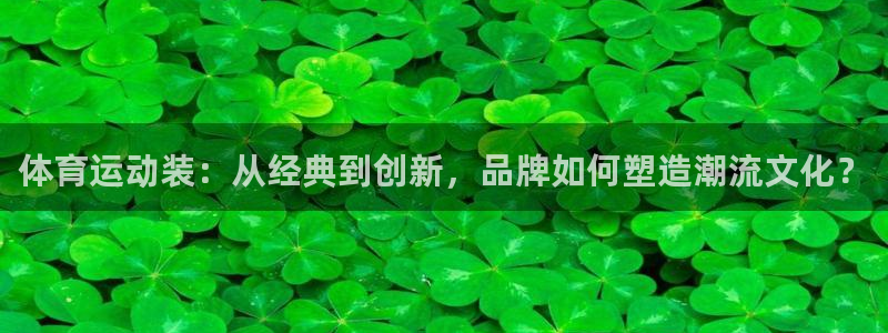 zyty中欧体育平台：体育运动装：从经典到创新，品牌如何塑造潮流文化？